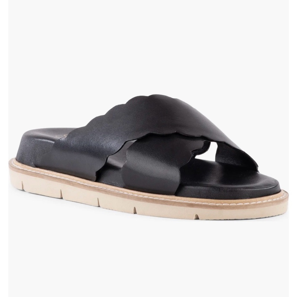 Seychelles Woodstock Platform Wedge Sandal (Women)  8.5 Black and Tan